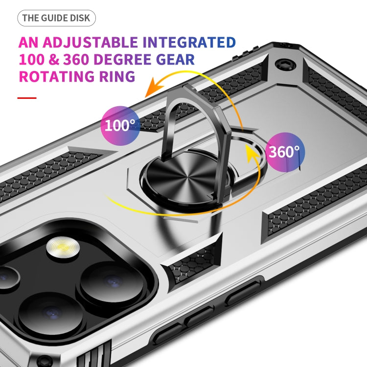 For Xiaomi Redmi Note 13 Pro+ 5G Shockproof TPU + PC Phone Case with Holder(Silver) - Xiaomi Cases by buy2fix | Online Shopping UK | buy2fix