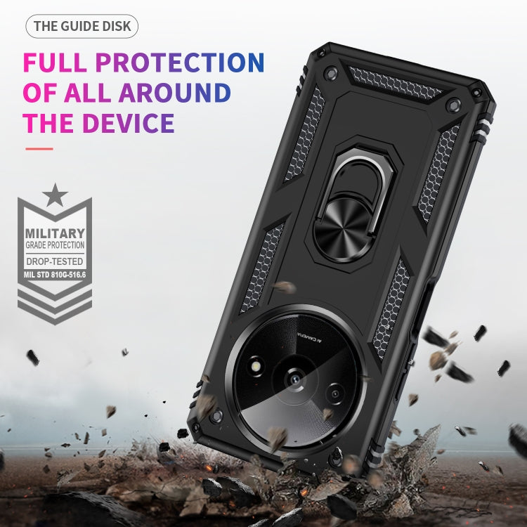 For Xiaomi Redmi A3 4G Shockproof TPU + PC Phone Case with Holder(Black) by buy2fix