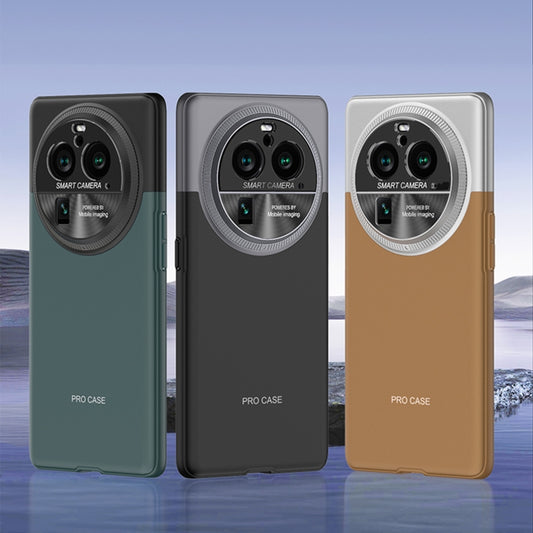 For OPPO Find X6 GKK Mortise-Tenon Connection Contrast Color Shockproof Phone Case(Brown) by GKK