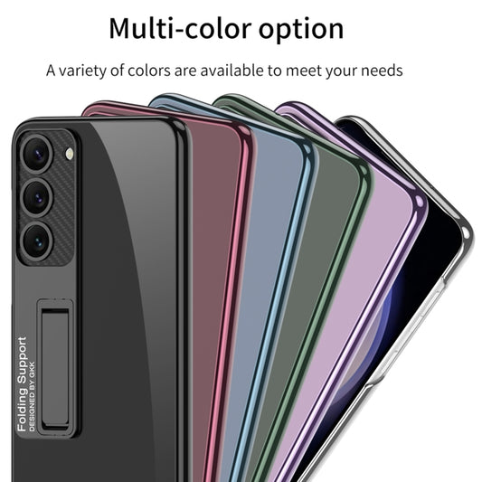 For Samsung Galaxy S24 5G GKK Electroplating Full Coverage Protective Phone Case with Holder(Red) by GKK