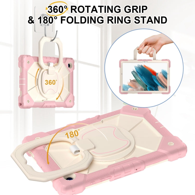 For Samsung Galaxy Tab A8 10.5 2021 Contrast Color Robot Silicone Hybrid PC Tablet Case(Rose Gold Beige) - Other Galaxy Tab PC by buy2fix | Online Shopping UK | buy2fix