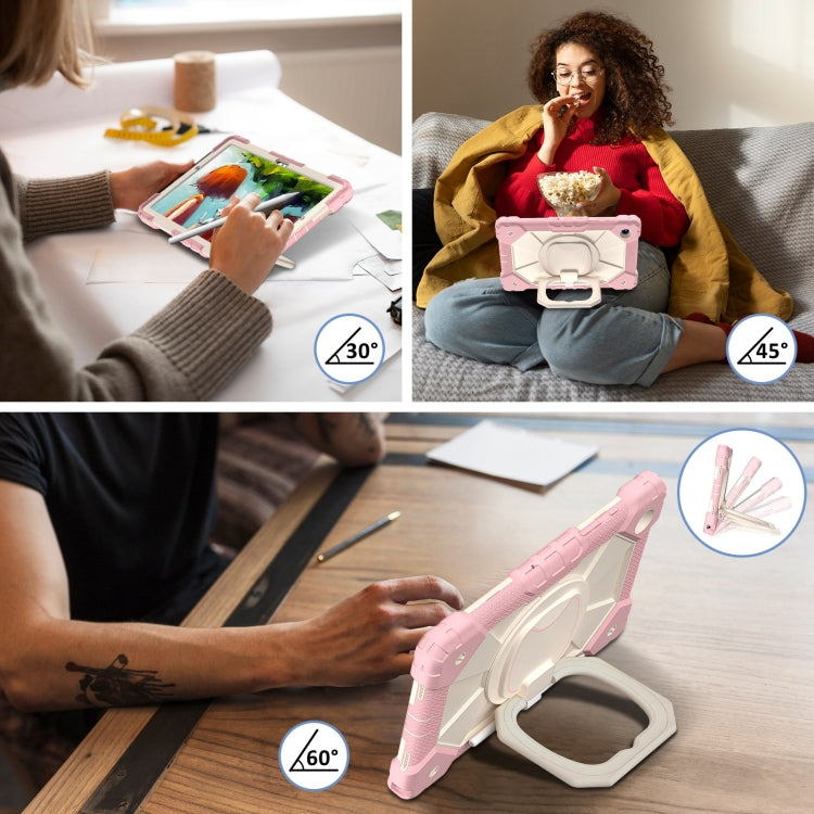 For Samsung Galaxy Tab A8 10.5 2021 Contrast Color Robot Silicone Hybrid PC Tablet Case(Rose Gold Beige) - Other Galaxy Tab PC by buy2fix | Online Shopping UK | buy2fix