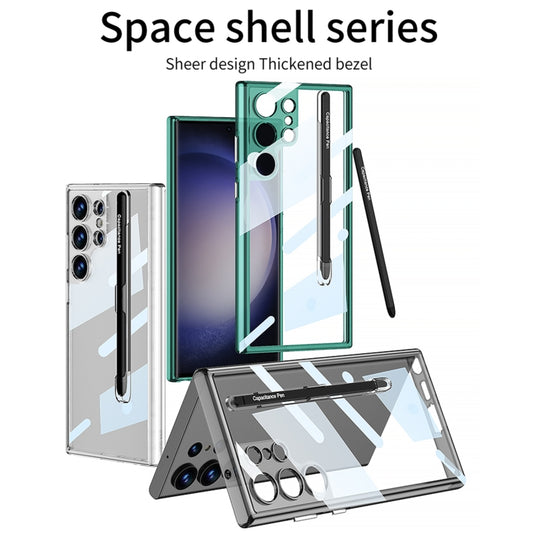 For Samsung Galaxy S24 Ultra 5G GKK Space Frame Transparent PC + TPU Phone Case with Pen(Transparent Green) - Galaxy S24 Ultra 5G Cases by GKK | Online Shopping UK | buy2fix