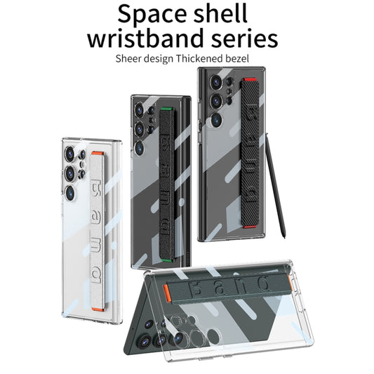 For Samsung Galaxy S24 Ultra 5G GKK Space Frame Transparent PC + TPU Phone Case with Wrist Strap(Green) by GKK