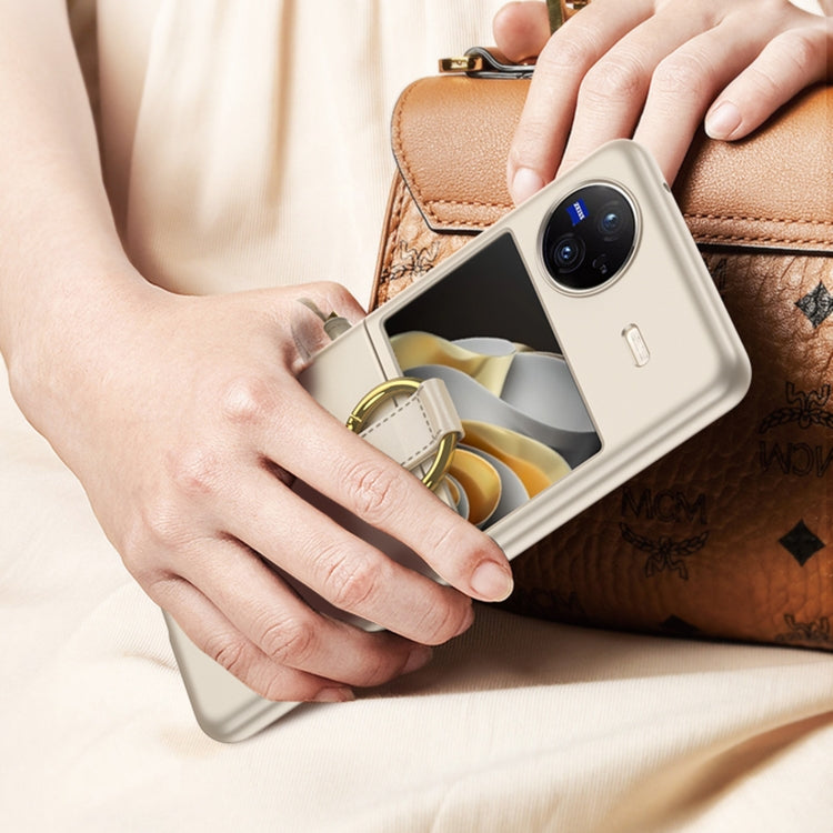 For vivo X Flip GKK Integrated Ultra-thin Full Coverage Phone Case with Ring Holder(Purple) by GKK