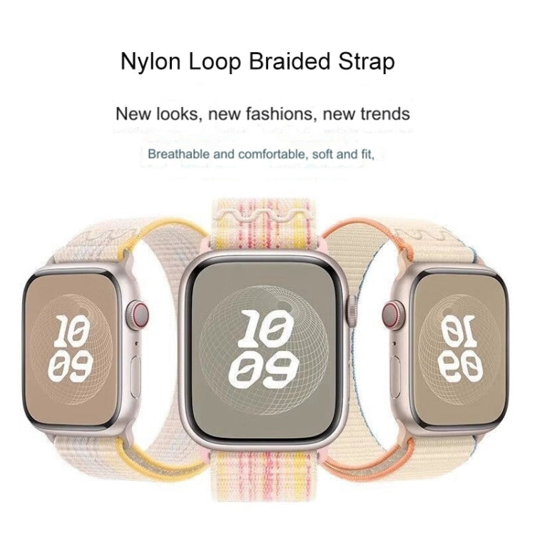 For Apple Watch Ultra 2 49mm Loop Nylon Watch Band(Starlight Yellow Pink) - Watch Bands by buy2fix | Online Shopping UK | buy2fix