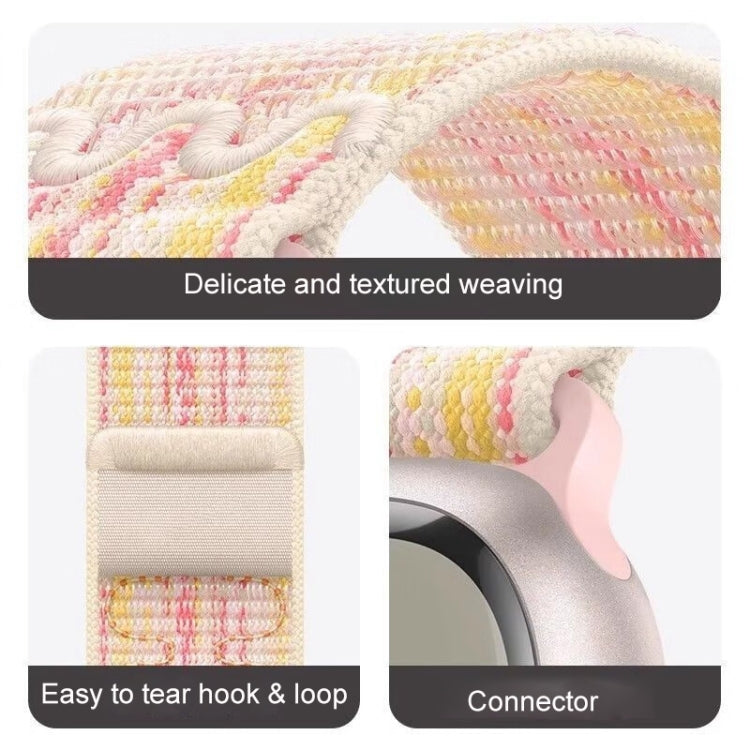 For Apple Watch Ultra 49mm Loop Nylon Watch Band(Starlight Yellow Pink) - Watch Bands by buy2fix | Online Shopping UK | buy2fix
