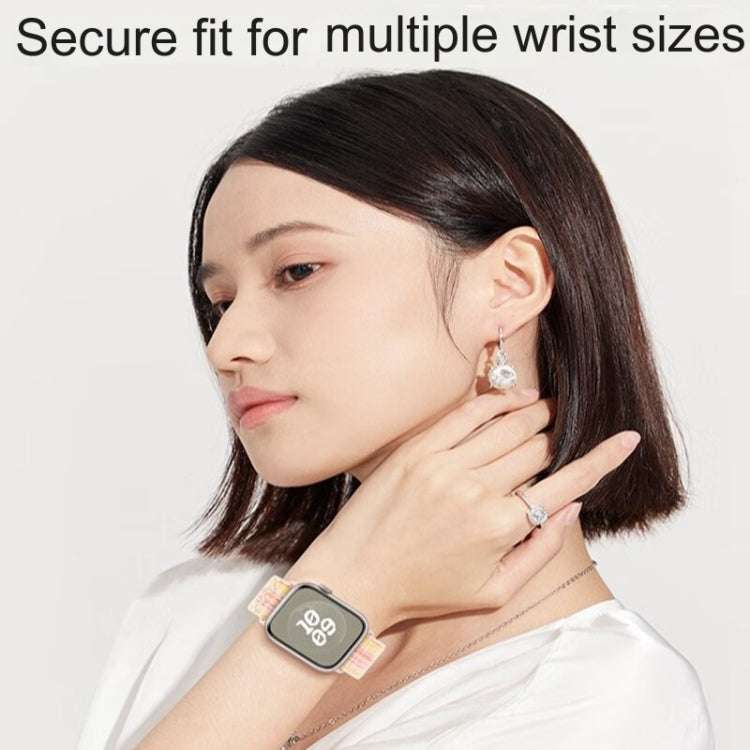 For Apple Watch Ultra 49mm Loop Nylon Watch Band(Starlight Yellow Pink) - Watch Bands by buy2fix | Online Shopping UK | buy2fix