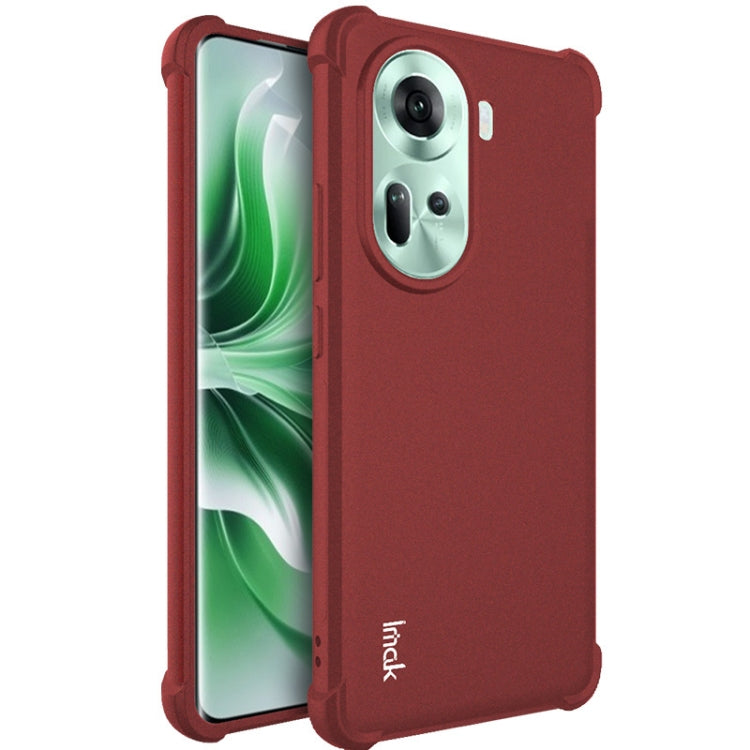For OPPO Reno11 5G Global imak Shockproof Airbag TPU Phone Case(Matte Red) - OPPO Cases by imak | Online Shopping UK | buy2fix