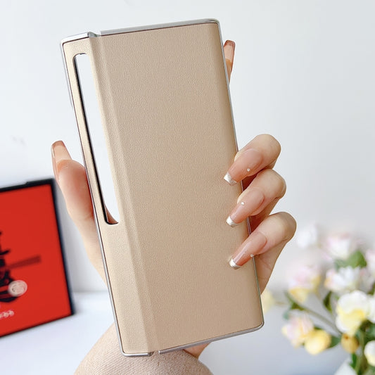 For Huawei Mate Xs 2 Morandi Pearlescent Paint Shockproof Phone Case(Gold) by buy2fix