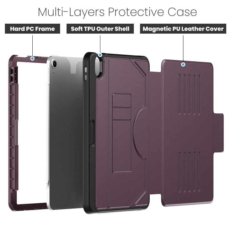 For iPad Air 11 2025 / 2024 Notebook Magnetic Leather Tablet Case(Purple) - iPad Air 11 2025 / 2024 Cases by buy2fix | Online Shopping UK | buy2fix