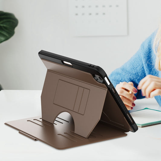 For iPad Air 11 2025 / 2024 Notebook Magnetic Leather Tablet Case(Brown) by buy2fix