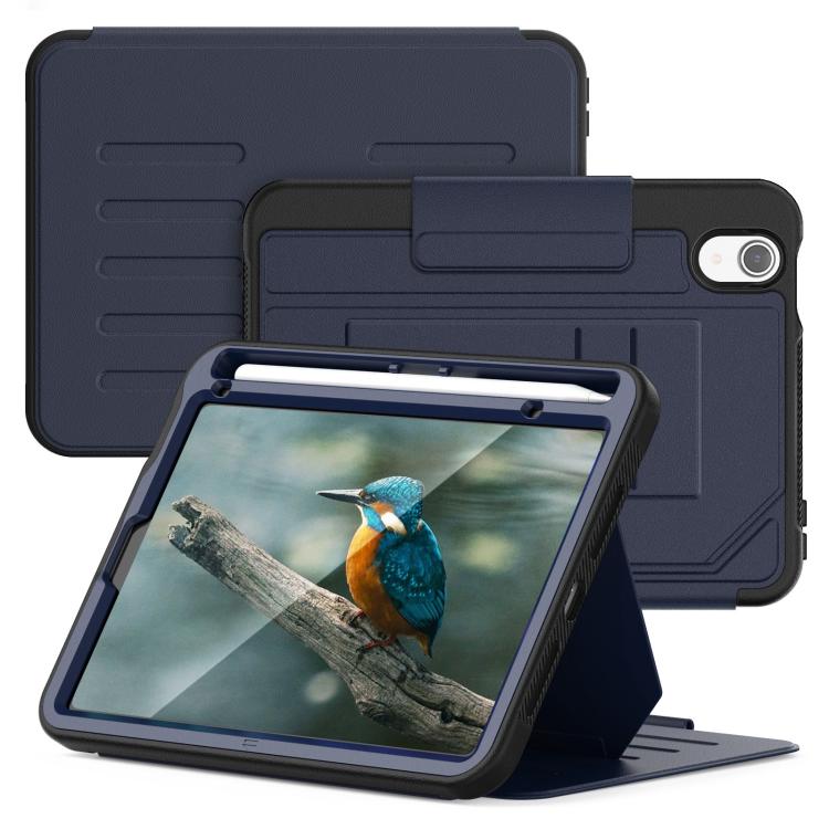 For iPad mini 2024 / mini 6 Notebook Magnetic Leather Tablet Case(Navy Blue) - iPad mini 2024 Cases by buy2fix | Online Shopping UK | buy2fix