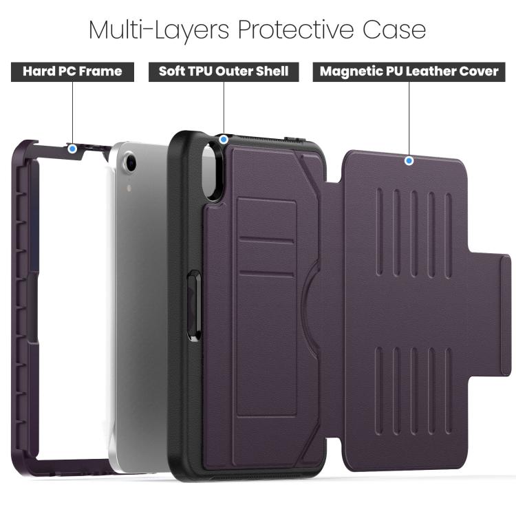 For iPad mini 2024 / mini 6 Notebook Magnetic Leather Tablet Case(Purple) - iPad mini 2024 Cases by buy2fix | Online Shopping UK | buy2fix