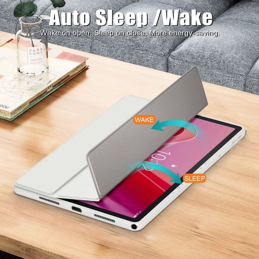 For Lenovo Tab M11 / Xiaoxin Pad 2024 Acrylic 3-Fold Solid Color Smart Leather Tablet Case(Grey) by buy2fix