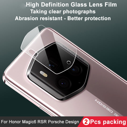 For Honor Magic6 RSR Porsche Design 2pcs/Set imak HD Glass Rear Camera Lens Film by imak