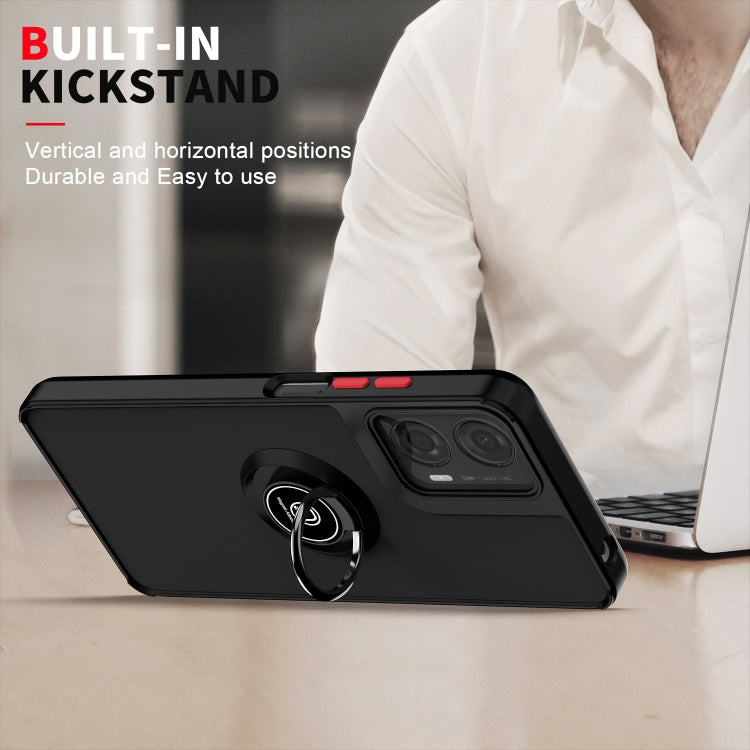 For Motorola Moto G24 / G04 Q Shadow 1 Series TPU + PC Phone Case with Ring(Yellow) by buy2fix