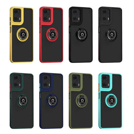 For Motorola Moto G24 / G04 Q Shadow 1 Series TPU + PC Phone Case with Ring(Dark Green) by buy2fix