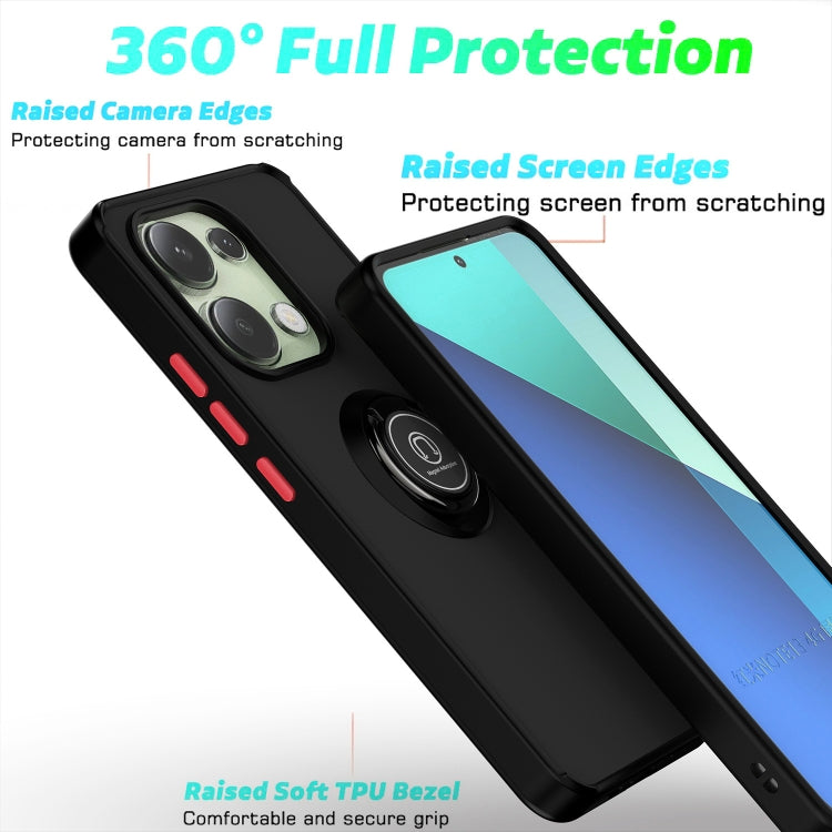 For Xiaomi Redmi Note 13 4G Q Shadow 1 Series TPU + PC Phone Case with Ring(Yellow) - Xiaomi Cases by buy2fix | Online Shopping UK | buy2fix