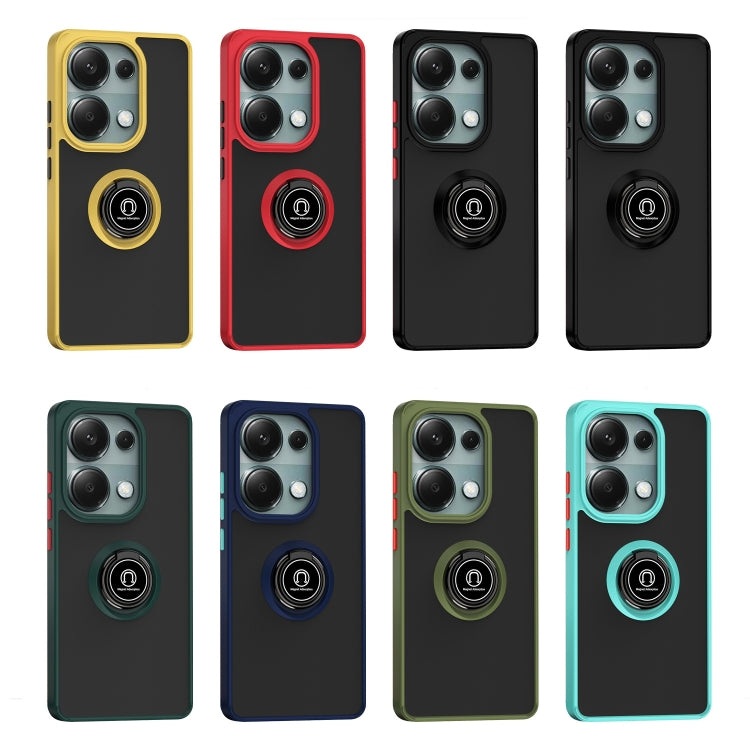 For Xiaomi Redmi Note 13 Pro 4G Q Shadow 1 Series TPU + PC Phone Case with Ring(Black+Black) - Xiaomi Cases by buy2fix | Online Shopping UK | buy2fix