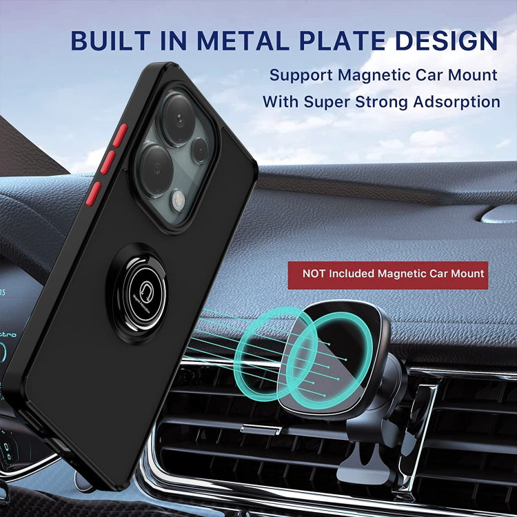 For Xiaomi Redmi Note 13 Pro 4G Q Shadow 1 Series TPU + PC Phone Case with Ring(Black+Black) - Xiaomi Cases by buy2fix | Online Shopping UK | buy2fix