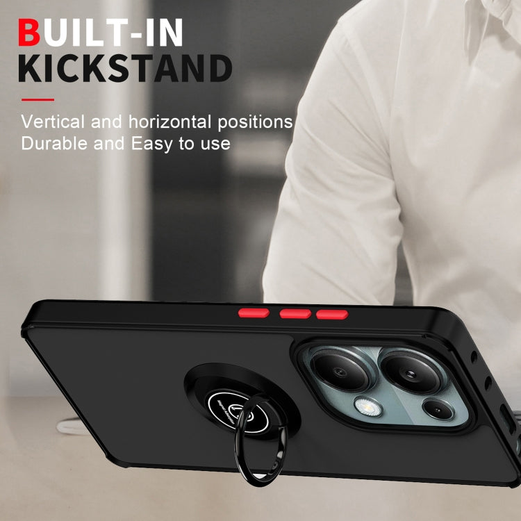 For Xiaomi Redmi Note 13 Pro 4G Q Shadow 1 Series TPU + PC Phone Case with Ring(Black+Black) - Xiaomi Cases by buy2fix | Online Shopping UK | buy2fix