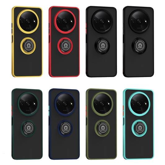 For Xiaomi Redmi A3 Q Shadow 1 Series TPU + PC Phone Case with Ring(Black+Red) by buy2fix