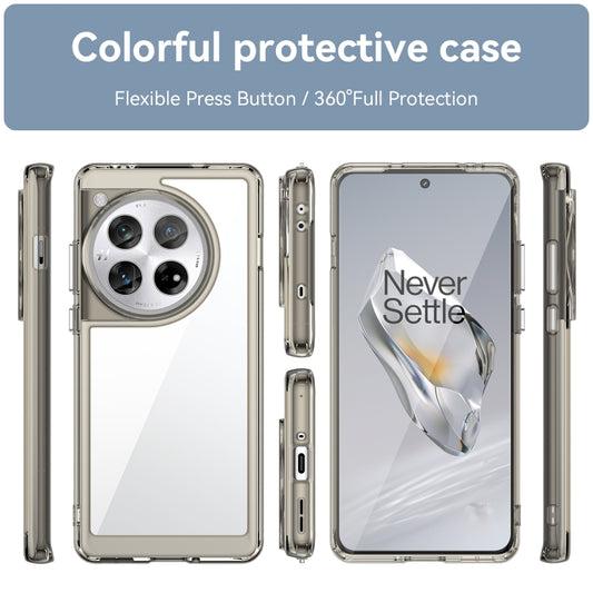 For OnePlus 12 Colorful Series Acrylic Hybrid TPU Phone Case(Transparent Grey) by buy2fix