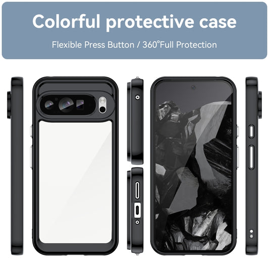 For Google Pixel 9 Pro XL Colorful Series Acrylic Hybrid TPU Phone Case(Black) by buy2fix