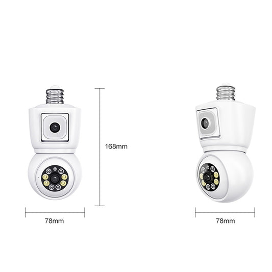 ESCAM QF202 E27 2x2MP Dual Lens Motion Detection Waterproof WiFi IP Two Way Audio Night Vision Camera(White) by ESCAM