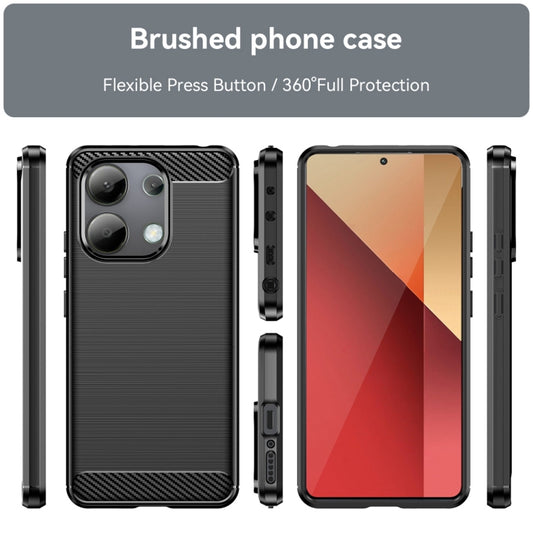 For Xiaomi Redmi Note 13 4G Global Brushed Texture Carbon Fiber TPU Phone Case(Black) by buy2fix