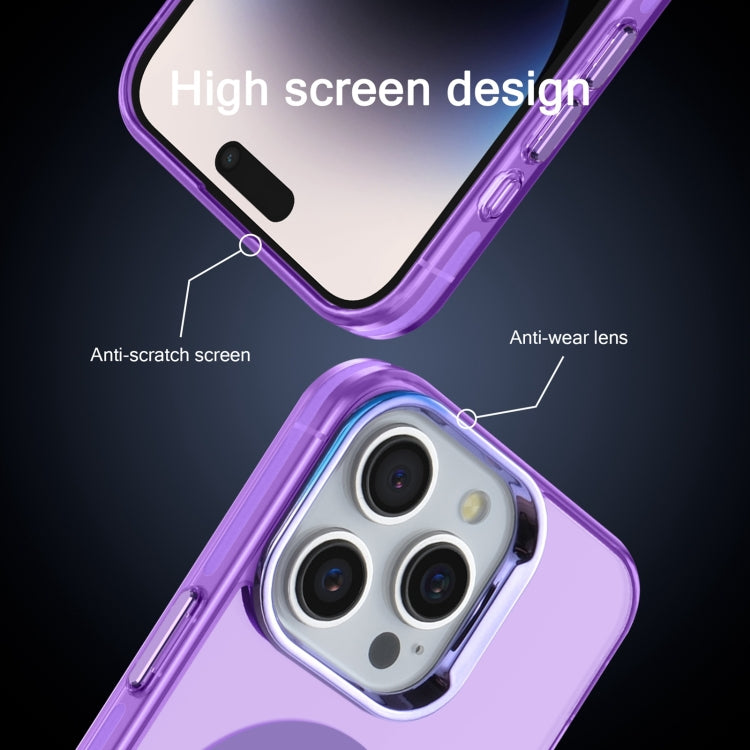 For iPhone 14 Electroplated IMD Magsafe PC Hybrid TPU Phone Case(Purple) by buy2fix