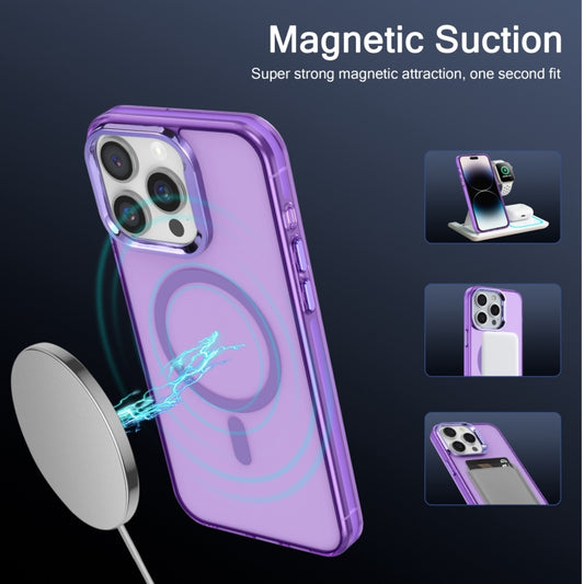 For iPhone 14 Pro Max Electroplated IMD Magsafe PC Hybrid TPU Phone Case(Purple) by buy2fix