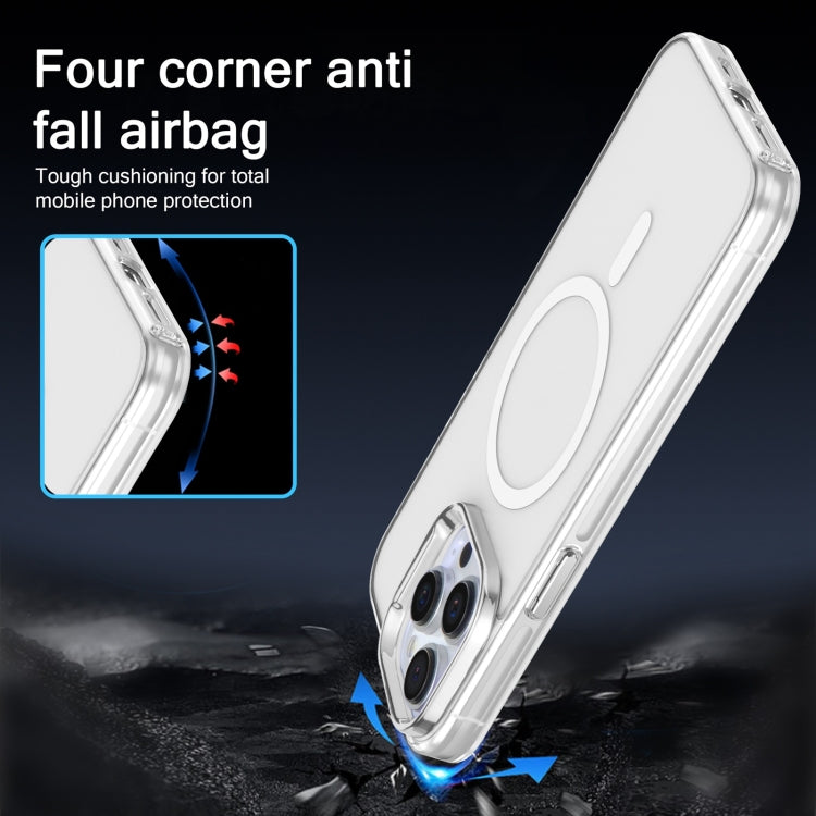 For iPhone 14 Pro Max Electroplated IMD Magsafe PC Hybrid TPU Phone Case(White) - iPhone 14 Pro Max Cases by buy2fix | Online Shopping UK | buy2fix