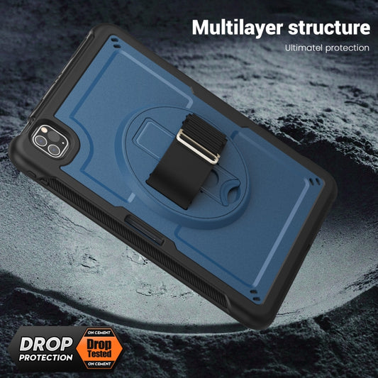 For iPad Air 2022 10.9 / Pro 11 2022 Honeycomb Hand Grip Turntable Stand Tablet Case(Navy Blue) - iPad Pro 11 (2022/2021) Cases by buy2fix | Online Shopping UK | buy2fix