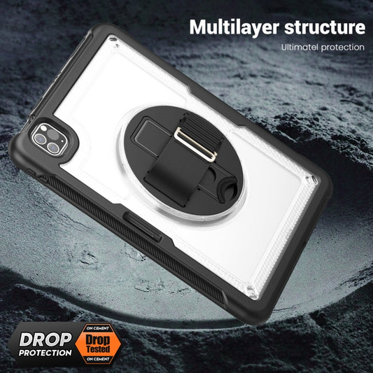 For iPad Air 2022 10.9 / Pro 11 2022 Honeycomb Hand Grip Turntable Stand Tablet Case(Transparent) - iPad Pro 11 (2022/2021) Cases by buy2fix | Online Shopping UK | buy2fix