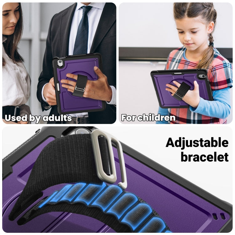 For iPad Air 11 2025 / 2024 Honeycomb Hand Grip Turntable Stand Tablet Case(Purple) - iPad Air 11 2025 / 2024 Cases by buy2fix | Online Shopping UK | buy2fix