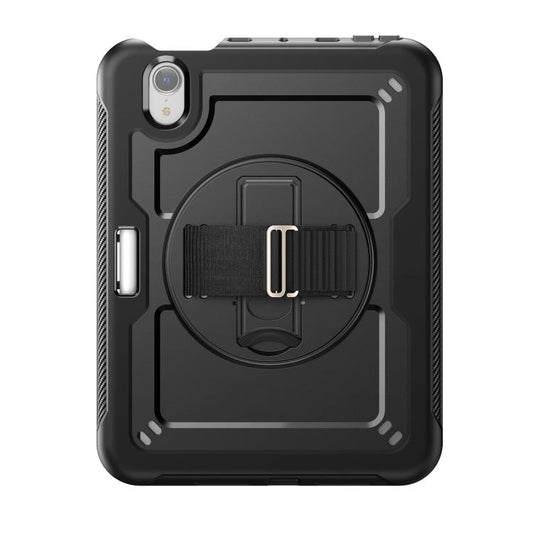 For iPad mini 2024 / mini 6 Honeycomb Hand Grip Turntable Stand Tablet Case(Black) - iPad mini 2024 Cases by buy2fix | Online Shopping UK | buy2fix