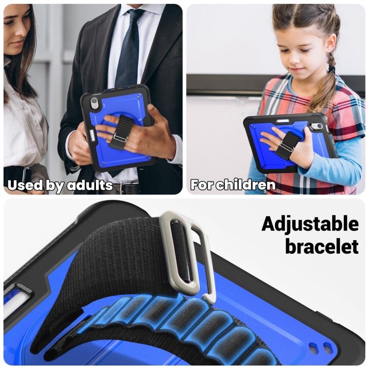 For iPad mini 2024 / mini 6 Honeycomb Hand Grip Turntable Stand Tablet Case(Dark Blue) - iPad mini 2024 Cases by buy2fix | Online Shopping UK | buy2fix