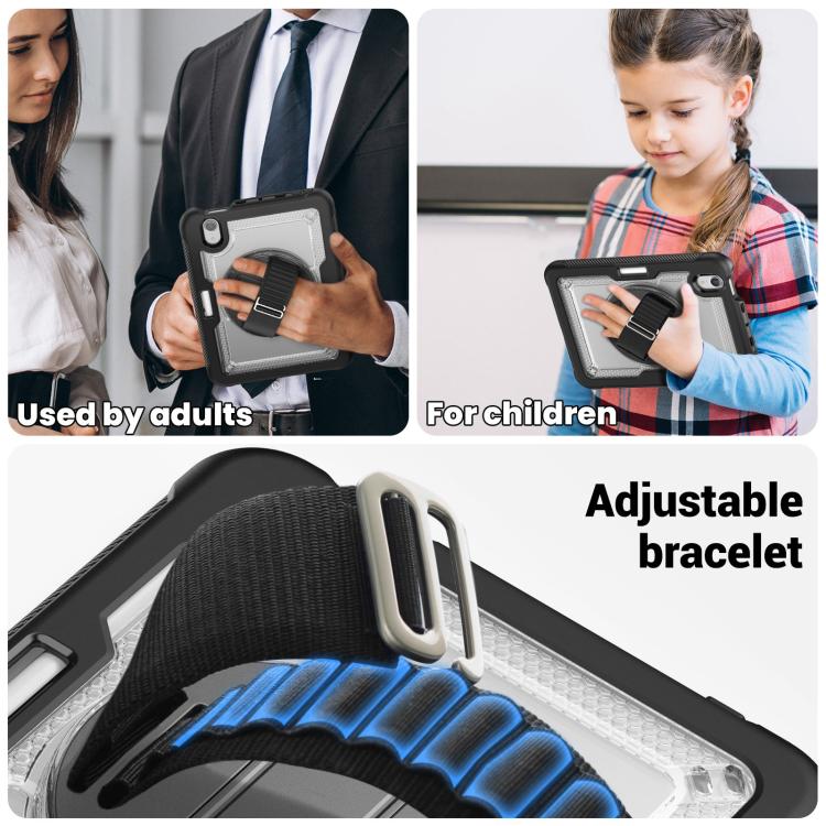 For iPad mini 2024 / mini 6 Honeycomb Hand Grip Turntable Stand Tablet Case(Transparent) - iPad mini 2024 Cases by buy2fix | Online Shopping UK | buy2fix