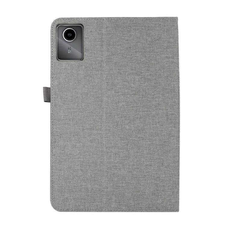 For Lenovo Tab M11 / Xiaoxin Pad 11 2024 Fabric Texture Horizontal Flip Leather Tablet Case(Grey) - Lenovo by buy2fix | Online Shopping UK | buy2fix