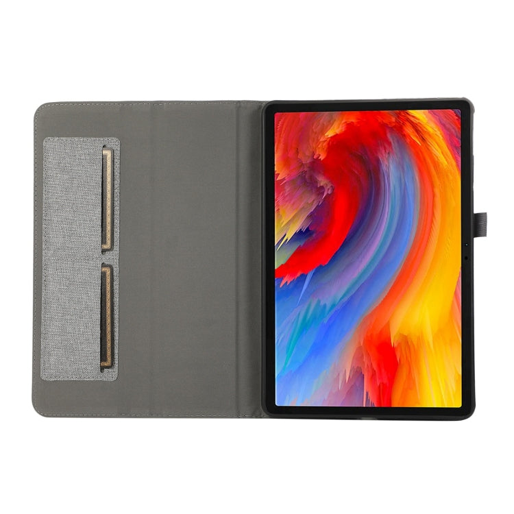 For Lenovo Tab M11 / Xiaoxin Pad 11 2024 Fabric Texture Horizontal Flip Leather Tablet Case(Grey) - Lenovo by buy2fix | Online Shopping UK | buy2fix