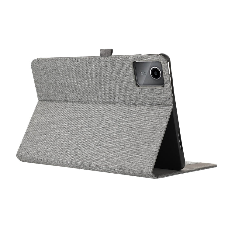 For Lenovo Tab M11 / Xiaoxin Pad 11 2024 Fabric Texture Horizontal Flip Leather Tablet Case(Grey) - Lenovo by buy2fix | Online Shopping UK | buy2fix