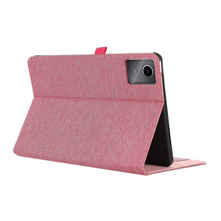 For Lenovo Tab M11 / Xiaoxin Pad 11 2024 Fabric Texture Horizontal Flip Leather Tablet Case(Pink) - Lenovo by buy2fix | Online Shopping UK | buy2fix