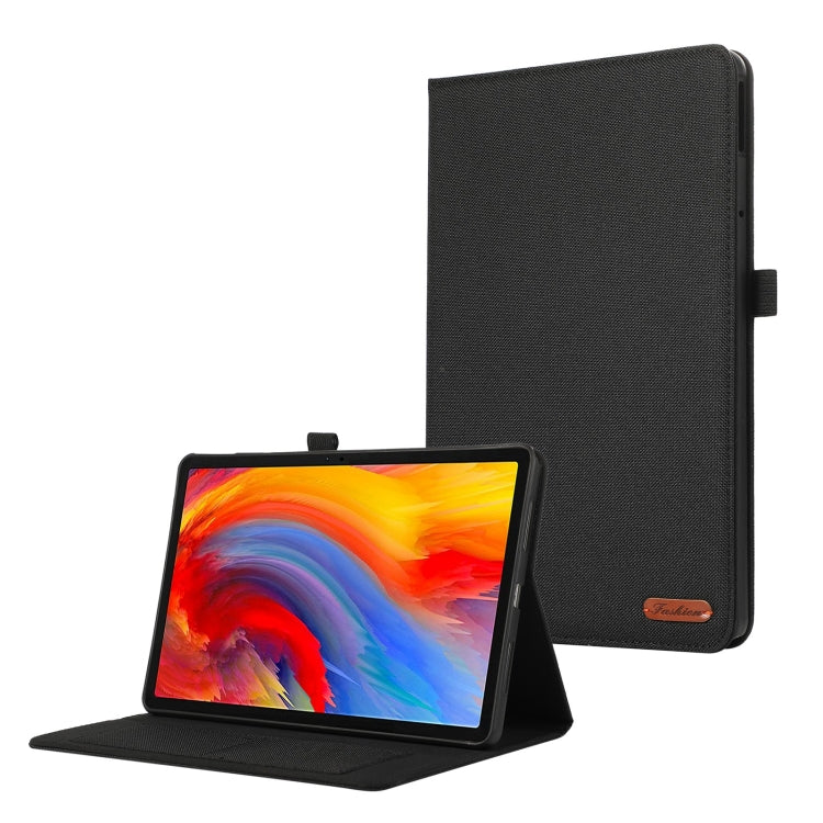 For Lenovo Tab M11 / Xiaoxin Pad 11 2024 Fabric Texture Horizontal Flip Leather Tablet Case(Black) - Lenovo by buy2fix | Online Shopping UK | buy2fix