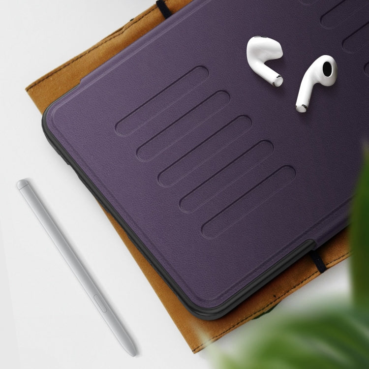 For Samsung Galaxy Tab A9 Notebook Magnetic Leather Tablet Case(Purple) - Galaxy Tab A9 by buy2fix | Online Shopping UK | buy2fix