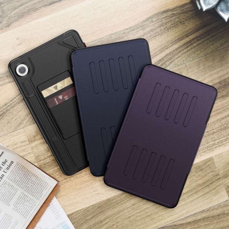 For Samsung Galaxy Tab A9 Notebook Magnetic Leather Tablet Case(Purple) - Galaxy Tab A9 by buy2fix | Online Shopping UK | buy2fix