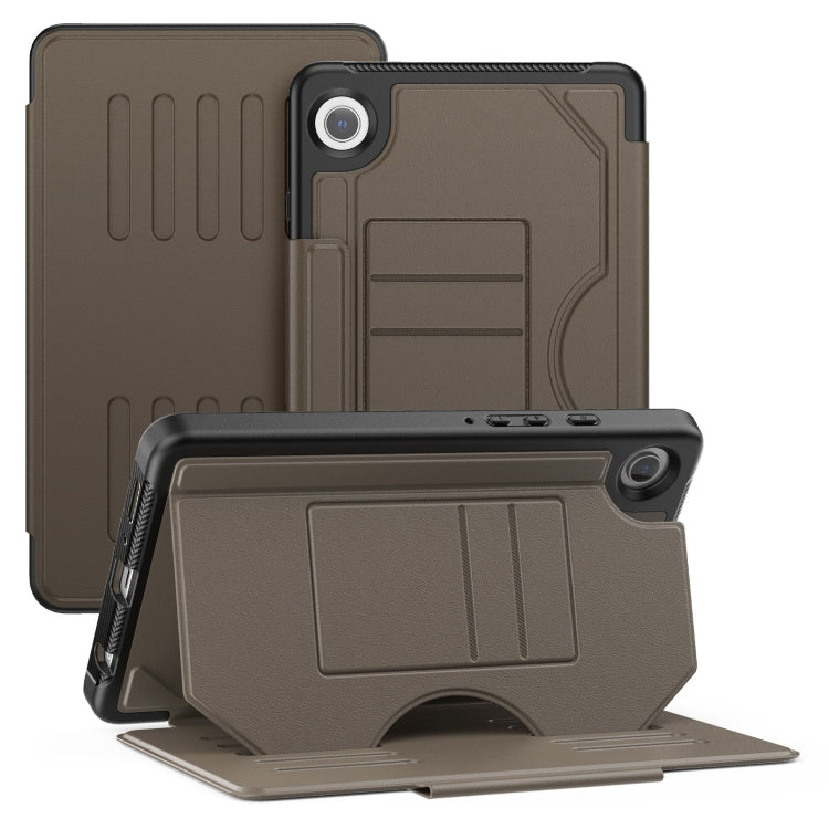For Samsung Galaxy Tab A9 Notebook Magnetic Leather Tablet Case(Brown) - Galaxy Tab A9 by buy2fix | Online Shopping UK | buy2fix