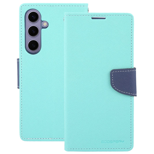 For Samsung Galaxy S24+ 5G GOOSPERY FANCY DIARY Cross Texture Leather Phone Case(Mint Green) by GOOSPERY