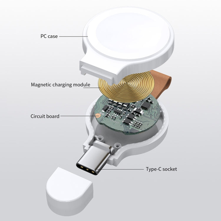 For Apple Watch Series X52 Portable Wireless Charger(White) by buy2fix